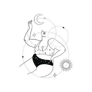 Body Positive Sticker – Celestial Confidence in Every Curve