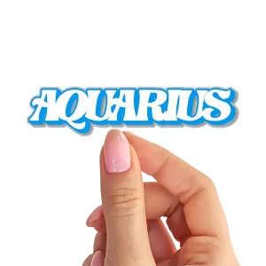 Aquarius Zodiac Sign Sticker – Bold Blue Edition