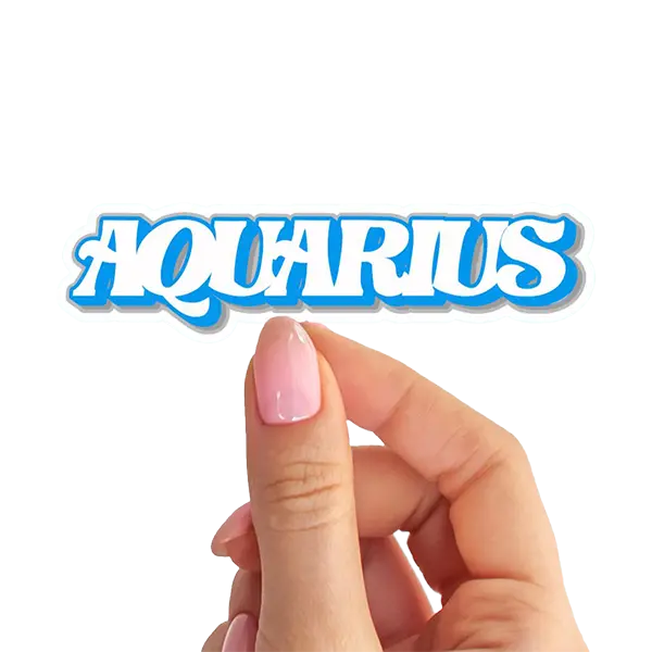 Aquarius Zodiac Sign Sticker – Bold Blue Edition