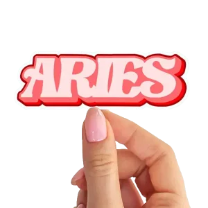 Aries Zodiac Sign Sticker – Bold Pink Edition