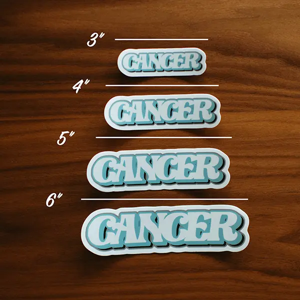 Cancer Zodiac Sign Sticker Sizes