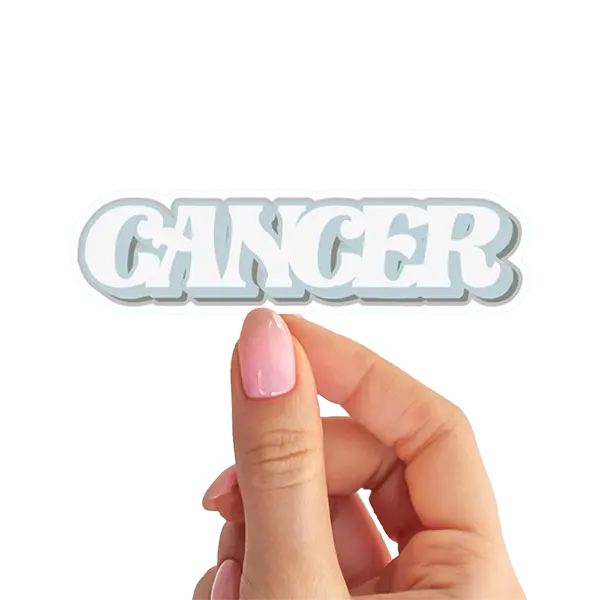 Cancer Zodiac Sign Sticker - Bold White Edition