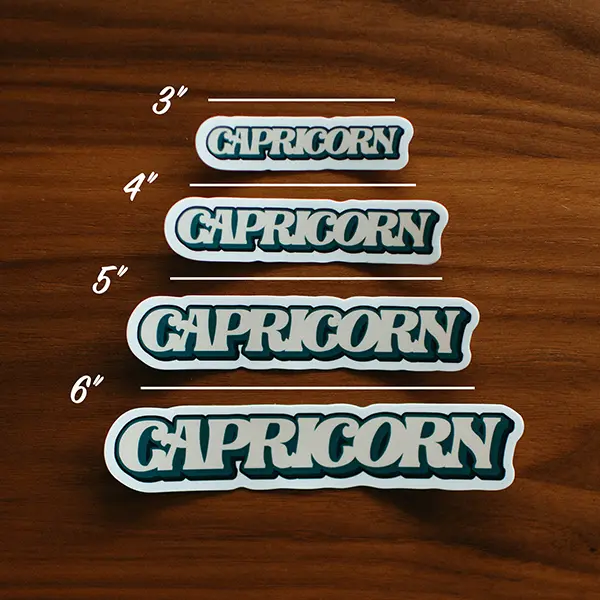 Capricorn Aesthetic Zodiac Sticker Sizes