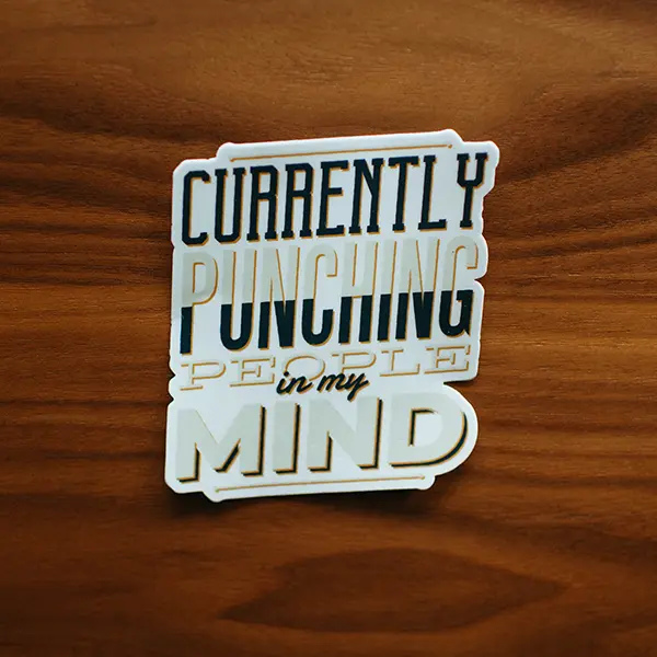 Currently Punching People Vinyl Sticker