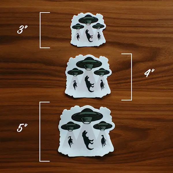 Dino Abduction by UFOs Vinyl Sticker