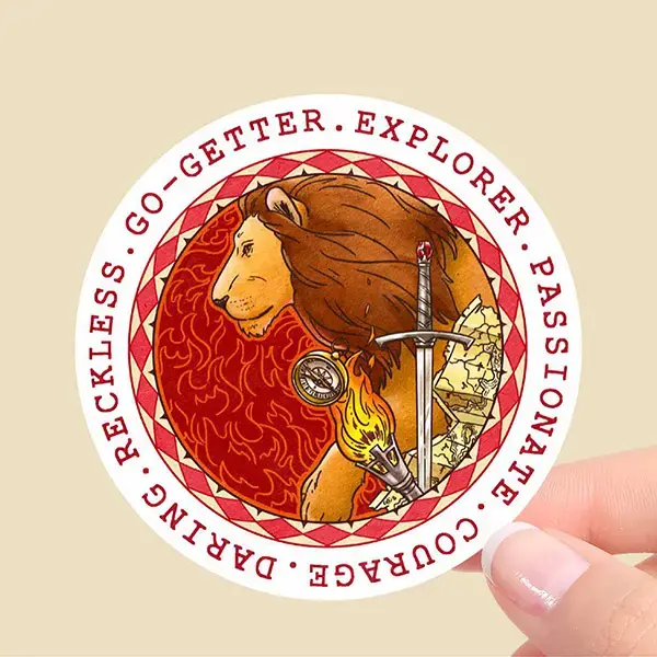 Gryffindor Round Sticker for Laptop