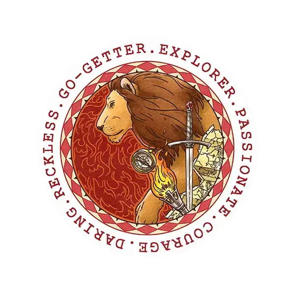 Gryffindor Round Sticker – For the Bold & Brave