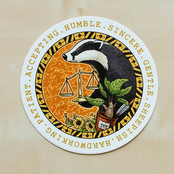 Hufflepuff Round Premium Vinyl Sticker