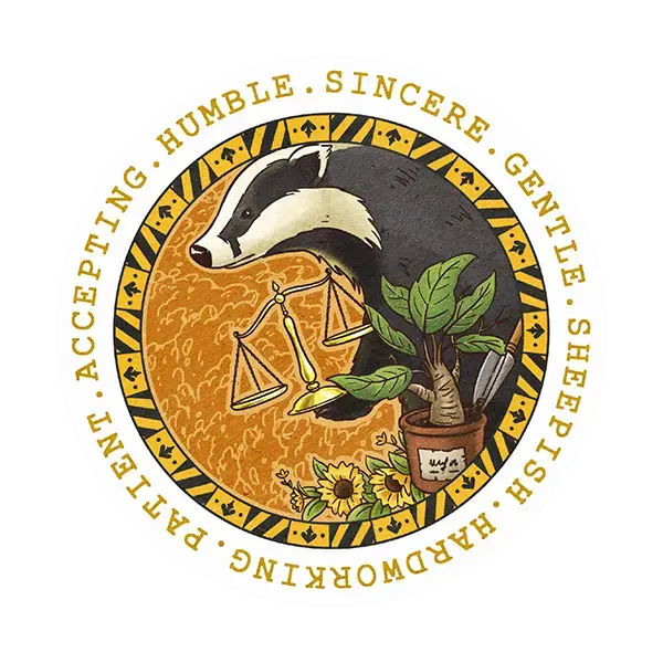 Hufflepuff Round Sticker – Small Circle, Big Heart