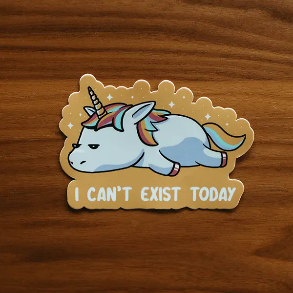 Lazy Unicorn Premium Vinyl Sticker