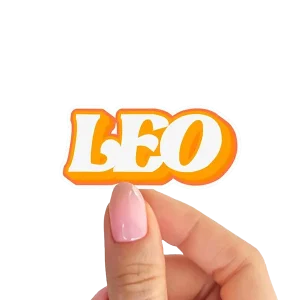Bold Leo Zodiac Sticker – Retro Style