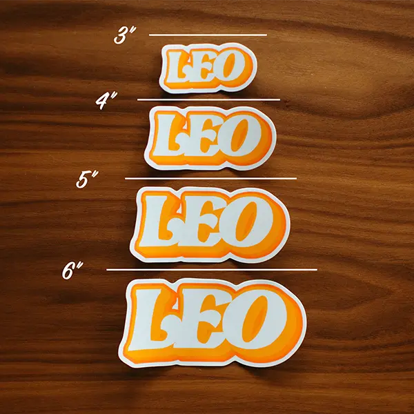 Leo Zodiac Sticker Sizes
