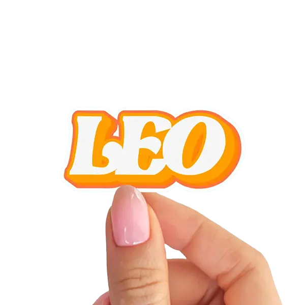 Bold Leo Zodiac Sticker – Retro Style