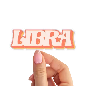 Libra Zodiac Sticker – Retro Peach Aesthetic