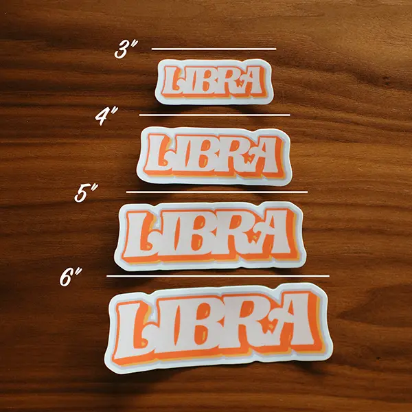 Libra Zodiac Vinyl Sticker Sizes