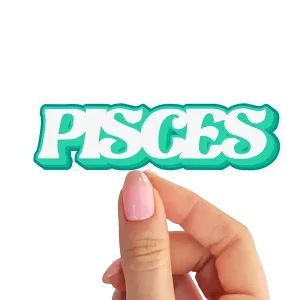 Pisces Zodiac Vinyl Sticker with Retro Charm