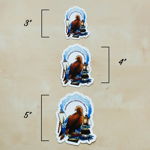 Raven Claw Sticker Sizes