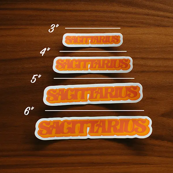 Sagittarius Zodiac Sticker Sizes