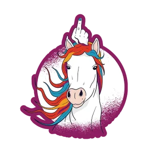 Sassy Unicorn With Attitude Sticker