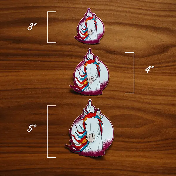 Sassy Unicorn with Attitude Sticker Size