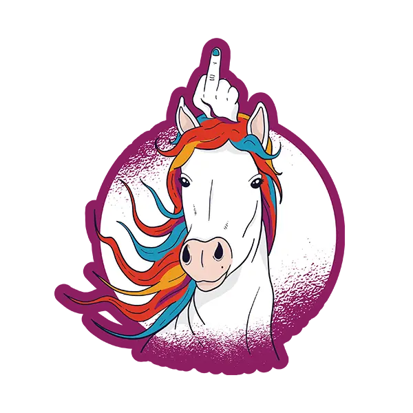 Sassy Unicorn With Attitude Sticker