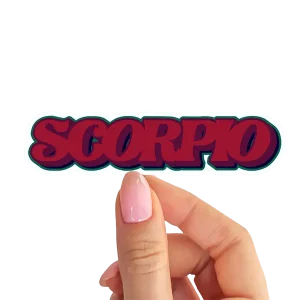Scorpio Zodiac Sticker with Graffiti Typography