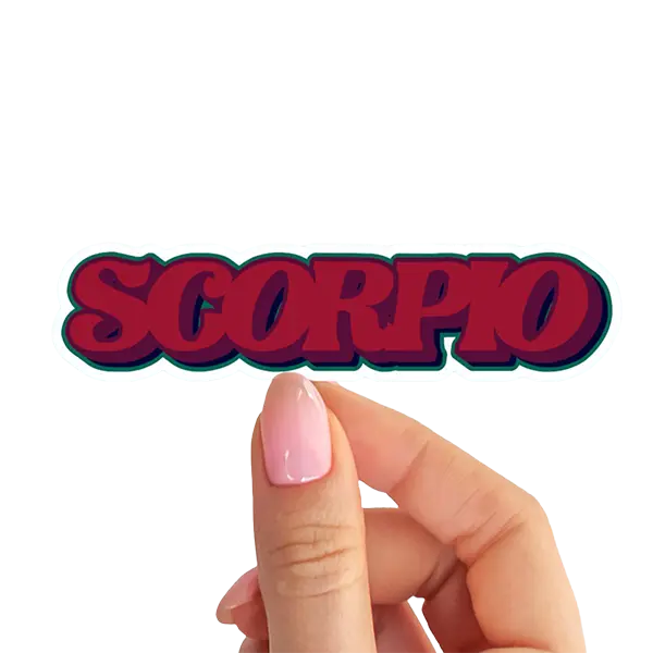 Scorpio Zodiac Sticker with Graffiti Typography