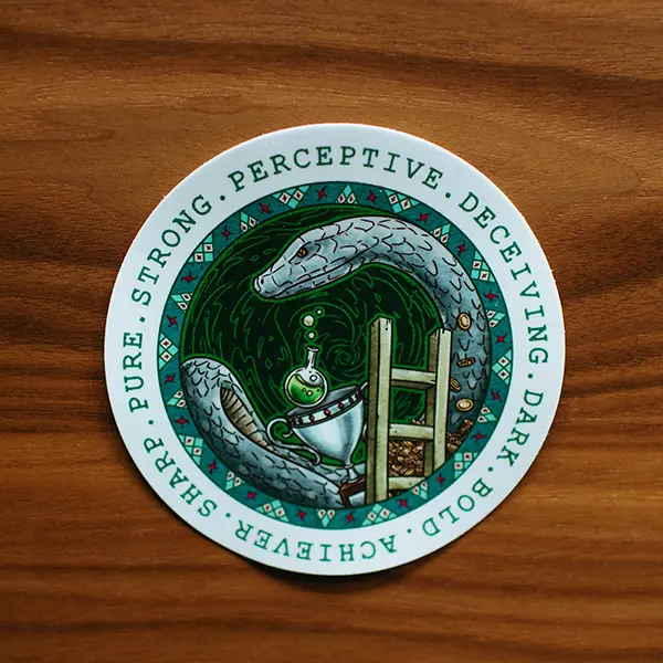 Slytherin Round Premium Vinyl Sticker