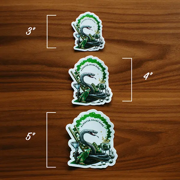 Slytherin Sticker Sizes