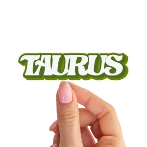 Retro Bold Taurus Zodiac Lettering Sticker