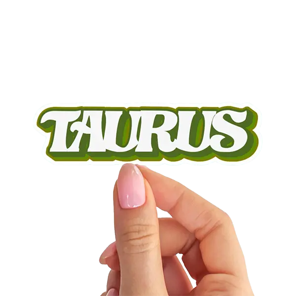 Retro Bold Taurus Zodiac Lettering Sticker