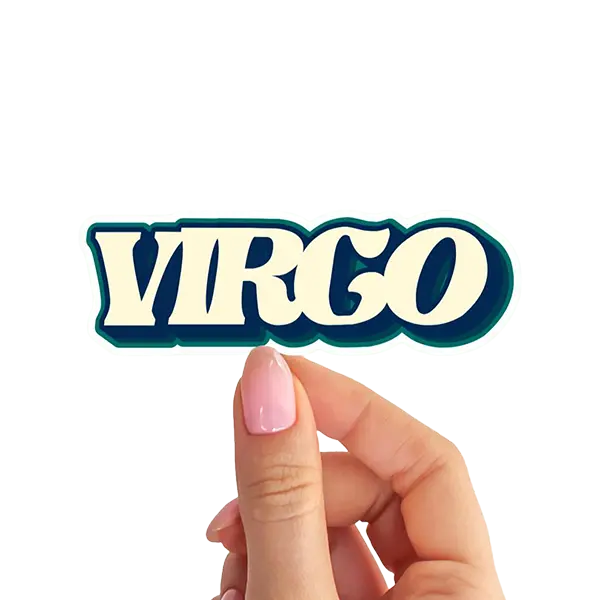 Virgo Zodiac Sticker with a Bold Retro Astro Vibe