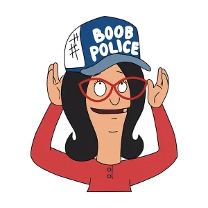 Linda Boob Police Hat Sticker