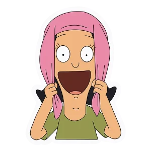 Louise Pulling Ears Sticker | Fun Vinyl Sticker for Bob’s Burgers Fans