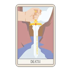 Feminist Death Tarot Sticker | Smash the Patriarchy Edition
