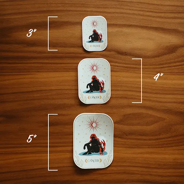 Cancer Zodiac Woman Sticker Sizes