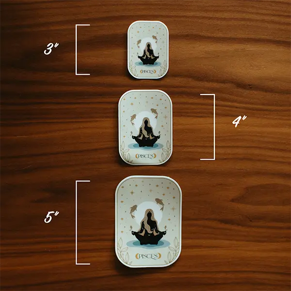 Pisces Zodiac Sticker Sizes