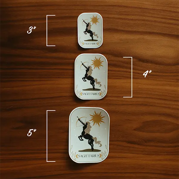 Sagittarius Archer Zodiac Sticker Sizes