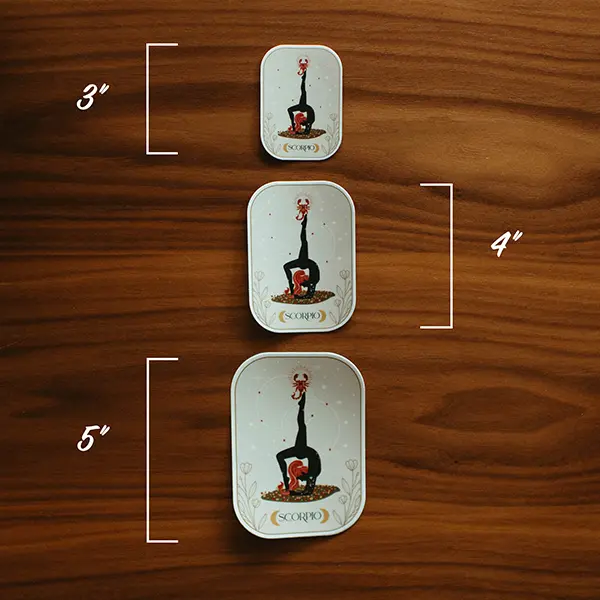 Scorpio Zodiac Art Sticker Sizes