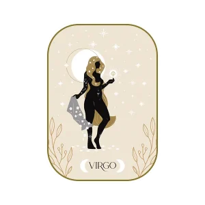 Mystical Virgo Goddess Sticker – Earthy Neutral Zodiac Art