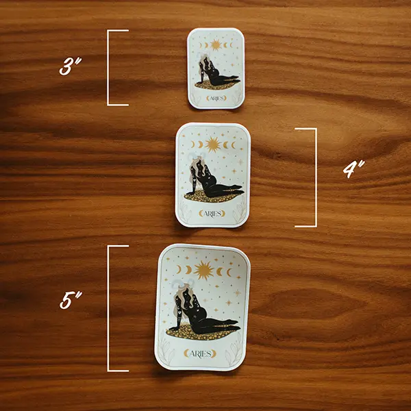 Aries Zodiac Sticker Sizes