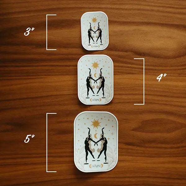 Gemini Zodiac Astrology Sign Vinyl Sticker Sizes