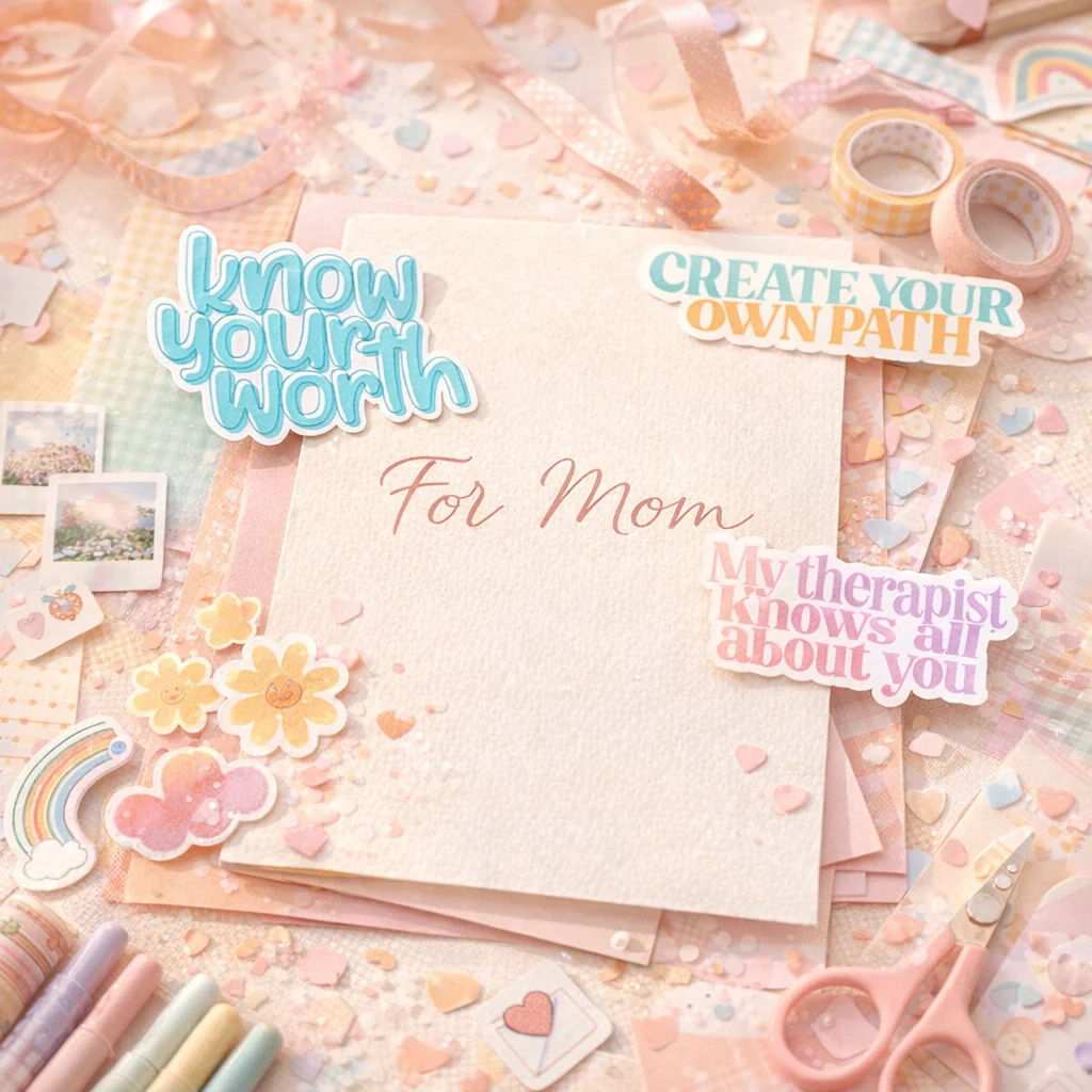 Custom Mother's Day Card with Pop Culture Stickers