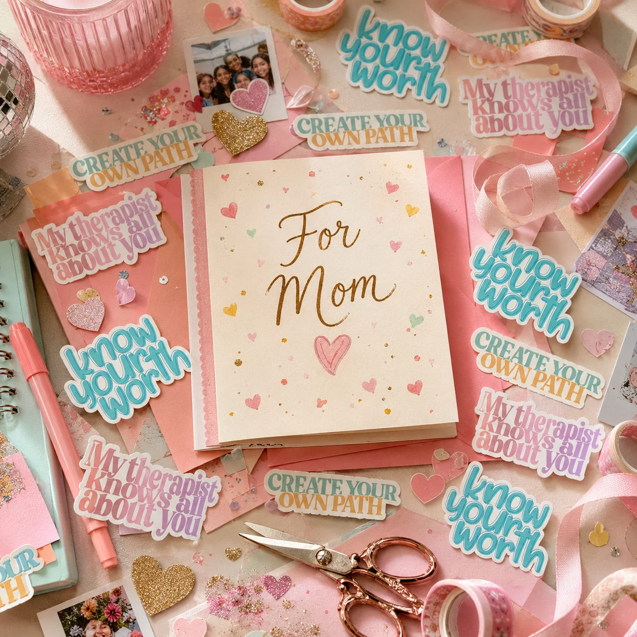Custom Mother's Day Card with Pop Culture Stickers