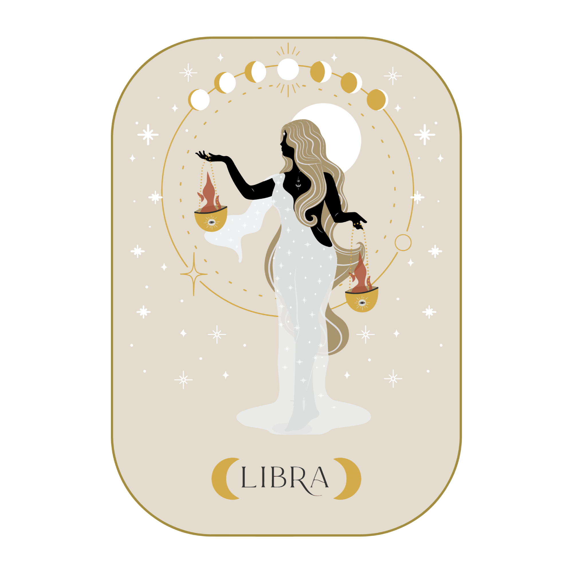 Modern Libra Astrology Vinyl Sticker
